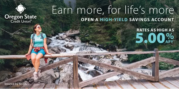 High-Yield Savings - Oregon State Credit Union - Girl at falls